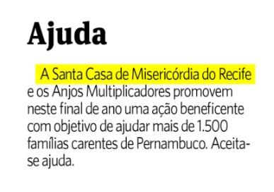 Santa Casa e Anjos Multiplicadores promovem ação beneficente neste final de ano